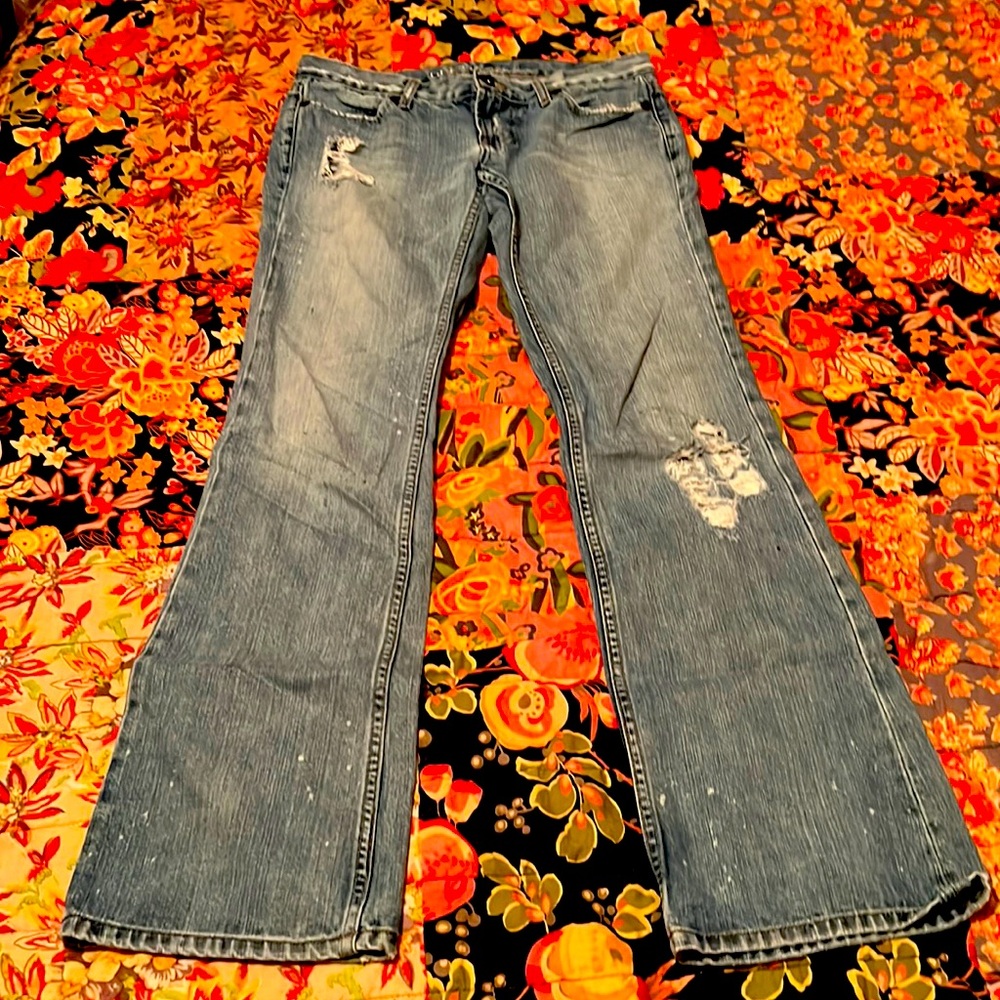 Guess distressed flare jeans